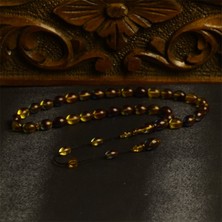 Burhan Sağlam Arpa Kesim 8X11 mm Ateş Kehribar Sistem Püsküllü Tesbih
