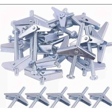 Rayko 20 Adet 4X80 Çelik Paraşüt Alçıpan Tavan Dübeli Korniş Dübeli Kelebek Dübel Kanatlı Dübel