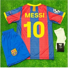 Alaturka Mix Barcelona 2011 Messi 10 Iç Saha Unicef Bordo Çocuk Kısakol Forması 4lü Set