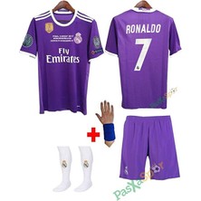 Alaturka Mix Real Madrid 2017 Cristiano Ronaldo Mor Deplasman Çocuk Forması Şort Çorap Bileklik Hediyeli