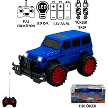 Giffy Oyuncak 1:20 Uzaktan Kumandalı Pilli Full Fonksiyon Işıklı Drift Atabilen Offroad Yüksek Teker Araba Jeeep