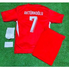 Alaturka Mix Euro 2024 Türkiye Kerem Aktürkoğlu 7 Numara Çocuk 4'lü Set Hediyeli Kırmızı Milli Takım Forması