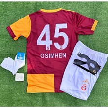 Alaturka Mix G'âlatâsarây. 2026 5 Yıldızlı #45 V. O's.i.m.h.e.n Iç Saha Parçalı Çocuk Forma 5'li Set + Maske
