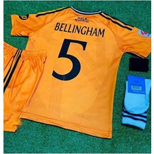 Alaturka Mix Real Madrid #5 Bellingham Çocuk Forması Turuncu Çorap Bileklik Hediyeli