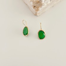 Vesce Atelier Essencia Kalsedon Doğal Taş Küpe Yeşil