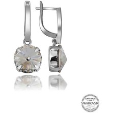 cleovibe Swarovski Crystal Taşlı Gümüş Beyaz Sallantılı Kadın Küpe