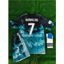 Alaturka Mix R.madrid Ronaldo Mavi Dalgalı Çocuk Forması Takım Bıleklik Çorap 4 Lü Set