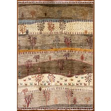 El Dokuma Afgan Halı Ağaç Desenli Krem Renk 3 Metre Kare