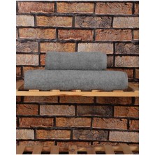 Mira Home 2 Parça %100 Pamuklu Soft Lüx Banyo Havlu Seti Gri