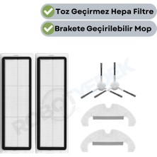 robotyedek Dreame D10 Plus Gen 2 (RLD32GD) Uyumlu Yedek Hepa Filtre Yan Fırça Mop-6 Parça