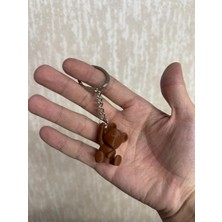 Yelkovan Studio x Gözlü Kahverengi Ayıcık Anahtarlık - 3D Tasarım Çanta Süsü | Yelkovanstudio