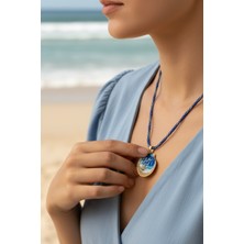 Godfroy Midye Kabuğu Deniz Mazaralı Altın Kaplama Kolye