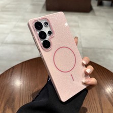 KumOziShop Samsung Galaxy S23 Ultra Uyumlu Simli Magsafe Özellikli Kılıf