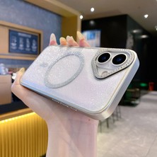 KumOziShop Iphone 13/14 Uyumlu Hologramlı Simli Taşlı Kılıf
