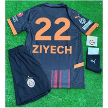Alaturka Mix 5-Yıldızlı Galatâsarây./ Hakim Ziyech / 2024/25 Alternatif Siyah Yeni Sezon Çocuk Forması 4'lü Set