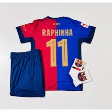 Alaturka Mix F.c B.a.r.c.e.l.o.n.a 2024/25 Yeni #11 Raphinha Çocuk Forması (Armalı Set)