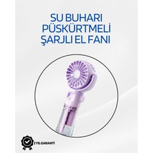 Epilons Taşınabilir Şarjlı Su Sisi Püskürtmeli Mini El Fanı – 4 Hız Ayarı, Tip-c Şarjlı, Sessiz Motor