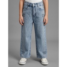 Tati Kız Çocuk Beli Lastikli Likralı Kalın Yanı Taşlı Pantolon