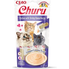 Ciao Churu Cream Tavuklu ve Karidesli Kedi Ödül Kreması 4 x 14 gr