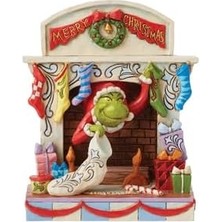 Jim Shore Dr. Seuss Grinch Şömineden Zirveye Çıkan Heykelcik 14 cm