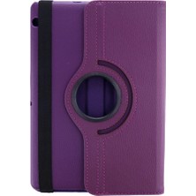 Evolvera Huawei Mediapad T3 10 / 9.6 Kılıf 360 Tablet Deri Kılıf - Mürdüm