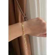 Nunu Takı Üç Sıra Çubuk Desen Bileklik