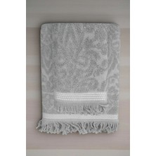 Mira Home 2 Parça Jakarlı Banyo Havlu Takımı %100 Pamuklu 90X150 cm Arden Gri