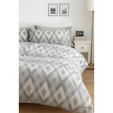 Mira Home Iç Içe Baklava Desen Gri Pamuklu  Nevresim Takımı