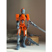 Moifugyia Titan 13 Aksiyon Figürü Robot Oyuncak 18CM ve Aksesuar Paketi Seti Turuncu