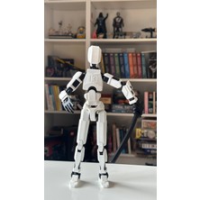 Moifugyia Dev Lucky 13 Aksiyon Figürü Robot Oyuncak 28CM Beyaz Siyah