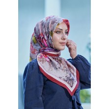 Bordo Bej Loryan Scarf Duman Desen Henna Eşarp