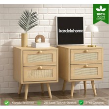 2 Çekmeceli Komodin Jüt Kumaşlı %100 Mdf Lam 1 Adet (Ürün Kurulu Gönderilmektedir)