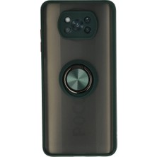 Evolvera Xiaomi Pocophone X3 Kılıf Montreal Yüzüklü Silikon Kapak - Yeşil