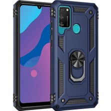 Evolvera Huawei Y6P Kılıf Sofya Yüzüklü Silikon Kapak - Lacivert