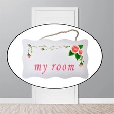 Mey İthalat My Room Benim Odam Dekoratif Çiçek Desenli Kapı Askısı