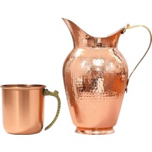 Moda Bakır Bakır Sürahi ve Bardak
