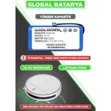 Global Batarya Xiaomi Mi Vacuum Mop G1 2in1 Essential Uyumlu Robot Süpürge Bataryası 14.4V 2600MAH Pil (Yüksek Kapasite)