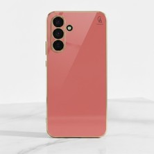 Wowacs Samsung Galaxy A17 Uyumlu Kılıf Kenarları Parlak Altın Renkli Kamera Korumalı Soft Tasarım Kılıf