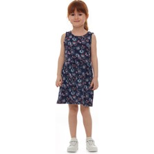 Momordica Kız Çocuk Desenli Kolsuz Elbise