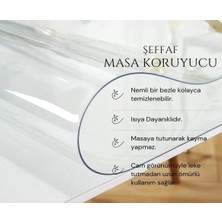 NYK Home Şeffaf Kalın Masa Örtüsü 1,00 Milim Net Kalınlık Kesinlikle Daha Ince Değil Tüm Ölçüler Mevcuttur