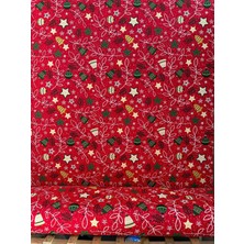 Düşler Ev Tekstili Kırmızı Çiçek Desenli Su ve Leke Itici Panama Keteni Küçükçalık Premier Duck Kumaş Bezi 100X180