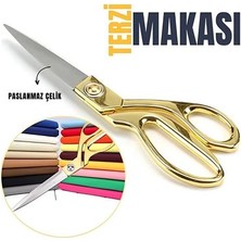 Belle Fusion Bfs  Terzi Makası – Paslanmaz Çelik Bıçaklı, Altın Renkli Profesyonel Kumaş Kesme Makası