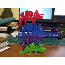 Moifugyia Triceratops 4'lü Set Dinozor Esnek Hareketli Eklemli Oyuncak 12CM