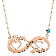 cleovibe ​gümüş Rose Kalpli Sonsuzluk Isimli Kolye