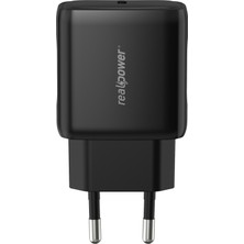 Realpower Pps 25W Usb-C Hızlı Şarj Cihazı Siyah TC25WBK