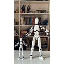 Moifugyia Dev Lucky 13 Aksiyon Figürü Robot Oyuncak 28CM ve 14CM Lucky 13 Paketi Beyaz