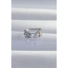 Belle Fusion Bfs Pirinç Gümüş Renk Zirkon Taş Kaplama Earcuff Küpe