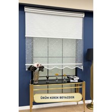 Volper Mekanik VP1930 Çift Mekanizmalı Benekli Tül ve Stor Perde Etek Dilimli (Kırık Beyaz)