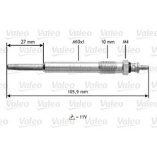 Valeo 345103 - Kızdırma Bujisi PARTNER-BERLINGO-P206-P306-P307-P308-P406-P407-P508-XSARA-EVASION-JUMPY-C4-C5- Expert-Boxer-Jumper-Ducato 2.0-2.2 Hdı-Jtd