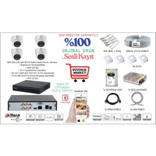 Dahua 2 Mp 4 Kameralı Sesli Renkli Gece Görüşlü Full Hd Kamera Set  (Dome Set)